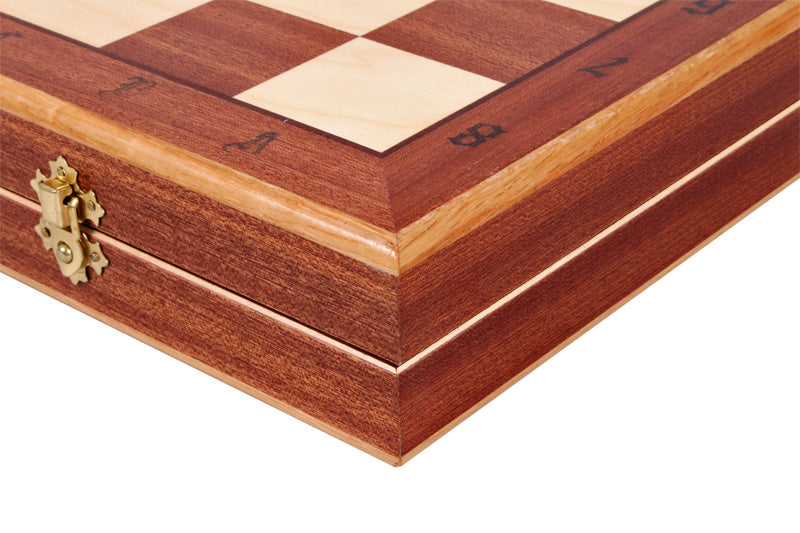 Juego de ajedrez de estilo indio con tablero plegable con incrustaciones (tamaño King de 4,72 pulgadas / 120 mm)