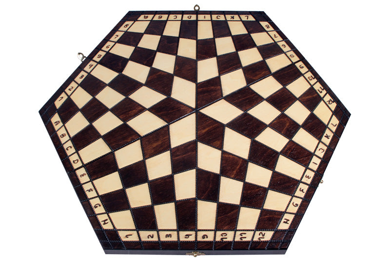 Juego de ajedrez de madera para tres jugadores, grande, 3,35 pulgadas, tamaño King
