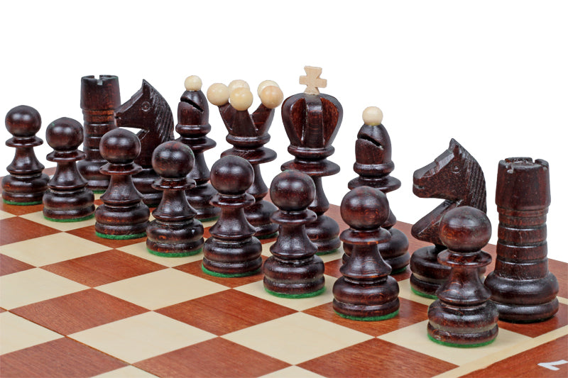 Juego de ajedrez grande Pearl con tablero de intarsia incrustado (Rey de 3,54 pulgadas)