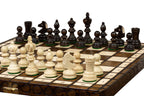 Juego de ajedrez clásico polaco de madera de 13,8 pulgadas con bandeja (pieza King de 2,36 pulgadas)