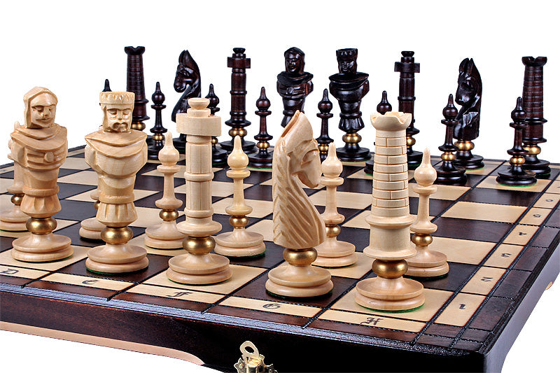 Juego de ajedrez Royal De Lux de 25,6 pulgadas con bandeja de inserción (tamaño King de 5,1 pulgadas)