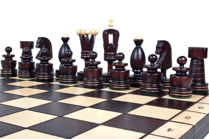 Juego de ajedrez King con incrustaciones de latón, tamaño grande (120 mm)