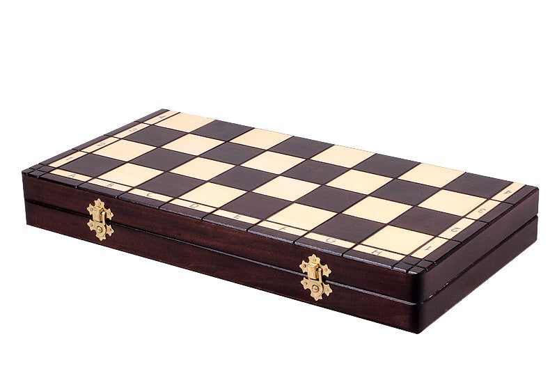 Juego de ajedrez plegable de madera con tablero Ace de 16,5" y almacenamiento, y rey de 3,94"