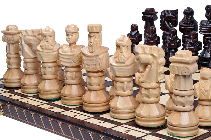 Juego de ajedrez Gladiator con tablero grande quemado – 5,91 pulgadas tamaño King