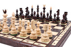 Juego de ajedrez de estilo indio con tablero plegable quemado (120 mm)