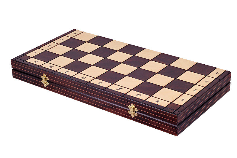 Juego de ajedrez polaco antiguo con bandeja (tamaño King de 5,5 pulgadas)