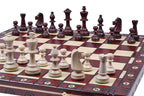 Juego de ajedrez Consul estilo Staunton con bandeja de inserción, acabado marrón, 3,15 pulgadas, tamaño King