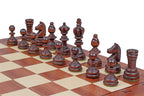 Juego de ajedrez olímpico pequeño con incrustaciones y bandeja (tamaño King de 2,56 pulgadas)