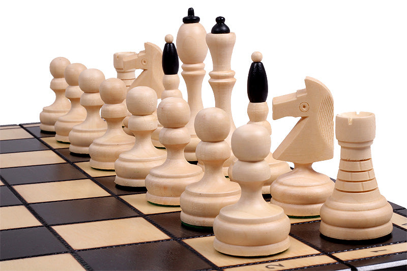 Juego de ajedrez clásico con bandeja de inserción, piezas de carpe artesanales, 3,94 pulgadas, tamaño rey