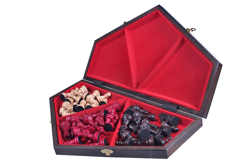 Juego de ajedrez de madera para tres jugadores, grande, 3,35 pulgadas, tamaño King