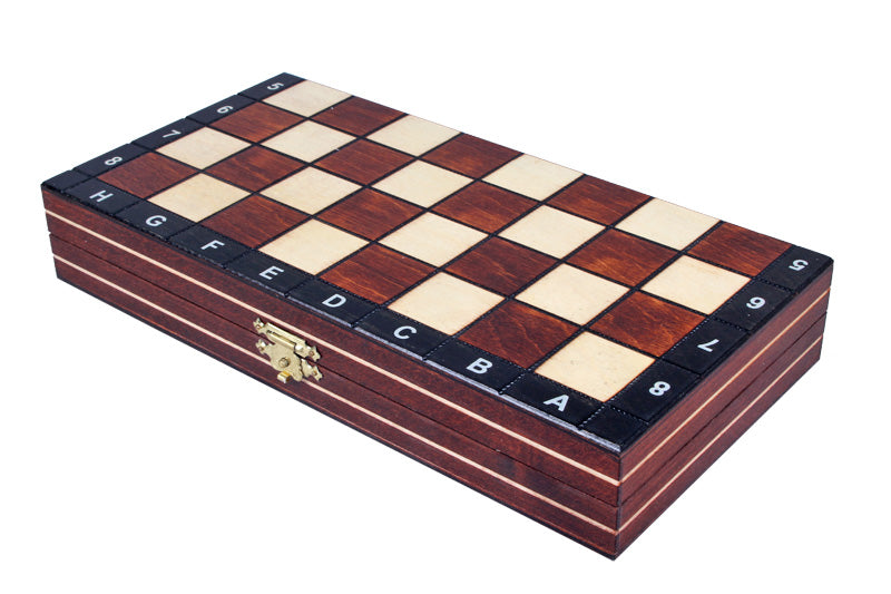 Juego de ajedrez magnético de madera con bandeja (tamaño King de 2,17")