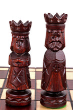 Juego de ajedrez plegable pequeño Castle, piezas de madera de tilo artesanales, tablero de 50 cm