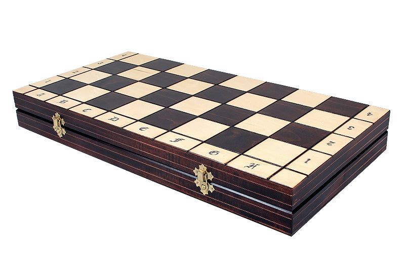 Juego de ajedrez King con incrustaciones de latón, tamaño grande (120 mm)
