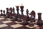 Juego de ajedrez juvenil con tablero plegable quemado (85 mm de grosor)