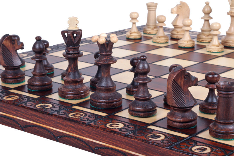 Juego de ajedrez Senator de 16 pulgadas con bandeja de inserción (tamaño King de 3,15 pulgadas)
