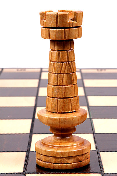 Juego de ajedrez plegable pequeño César, piezas artesanales de madera de tilo, tablero de 23,6"