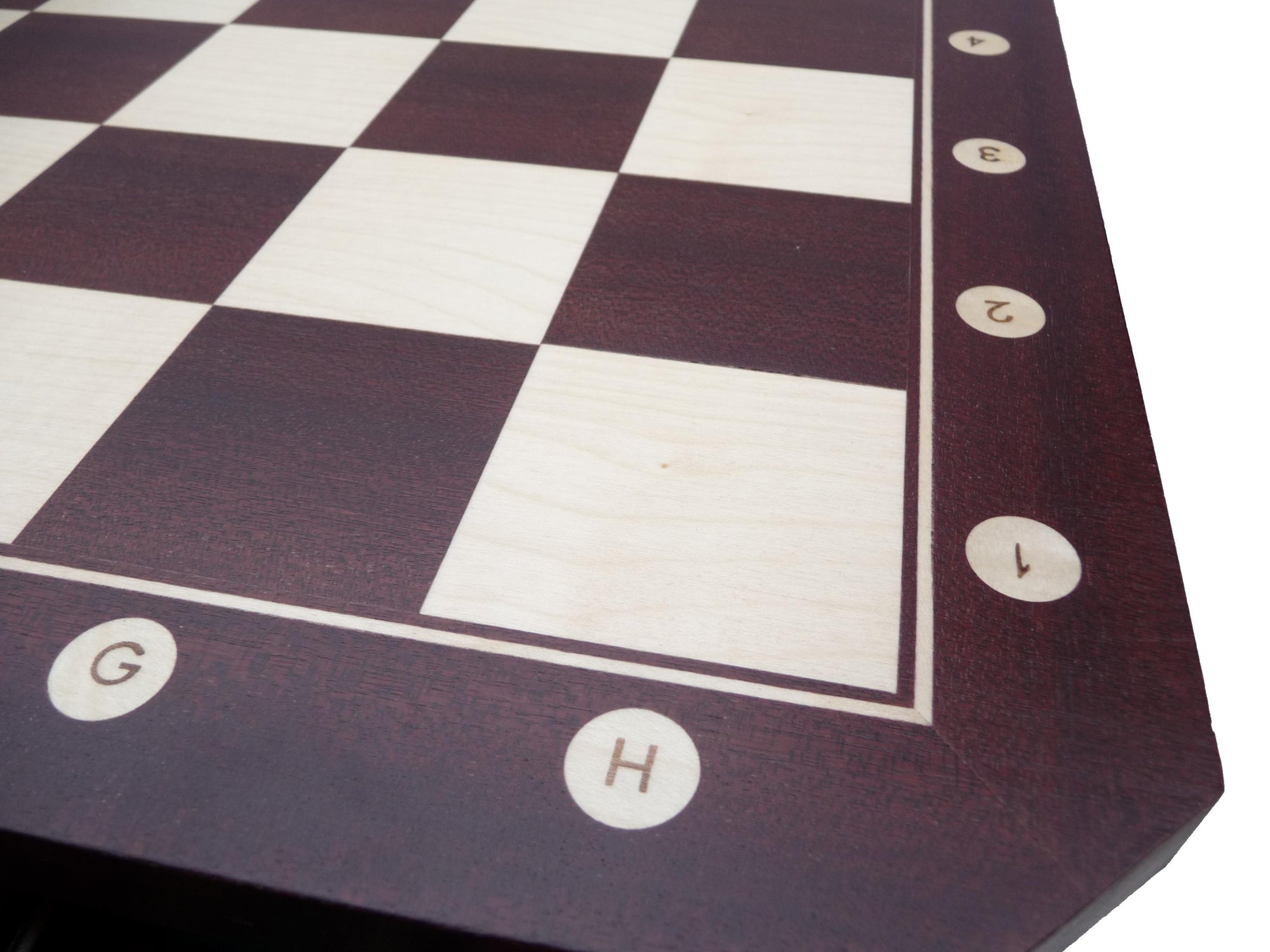 Mesa de ajedrez de caoba con cajones – Tablero de 54 cm