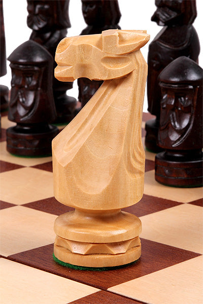 Juego de ajedrez plegable Castle Intarsia de caoba y sicomoro, tablero de 22"