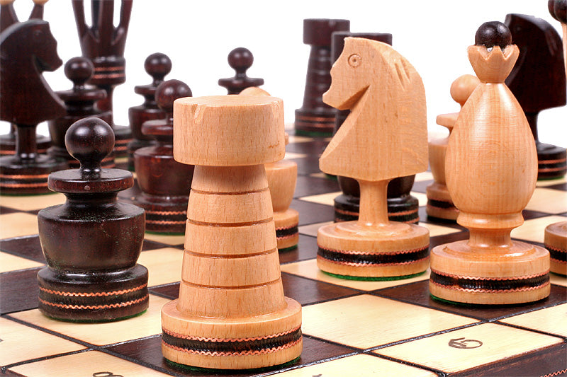 Juego de ajedrez King con incrustaciones de latón, tamaño grande (120 mm)