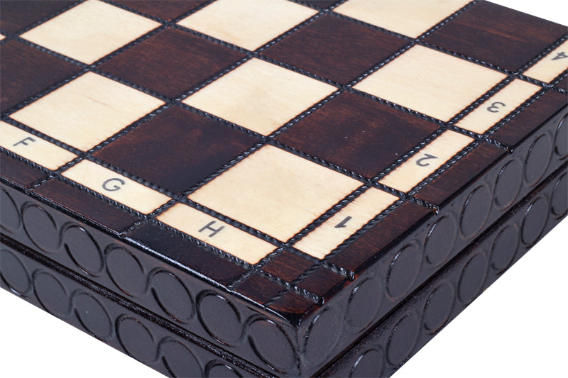 Juego de ajedrez mediano King's marrón con bandeja de inserción (60 mm)