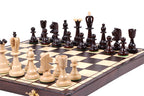 Juego de ajedrez plegable de madera con tablero Ace de 16,5" y almacenamiento, y rey de 3,94"