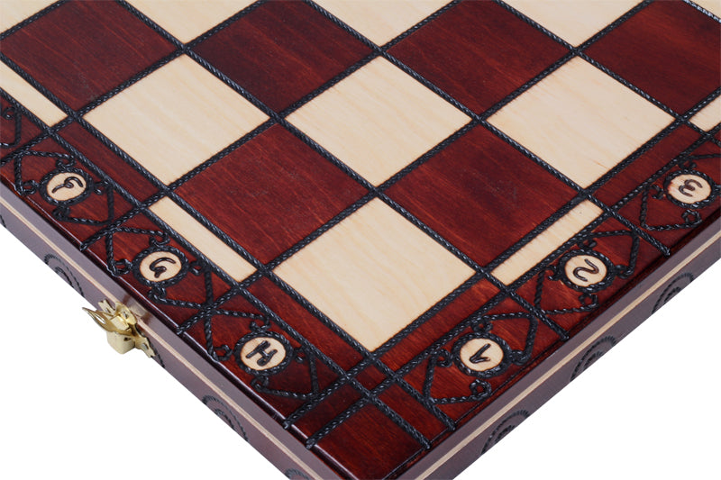 Juego de ajedrez Consul estilo Staunton con bandeja de inserción, acabado marrón, 3,15 pulgadas, tamaño King