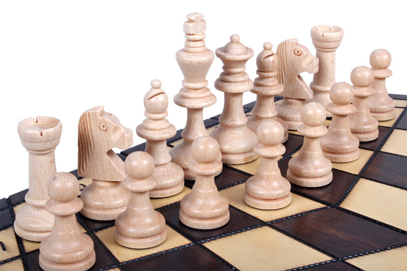 Juego de ajedrez de madera para tres jugadores, grande, 3,35 pulgadas, tamaño King