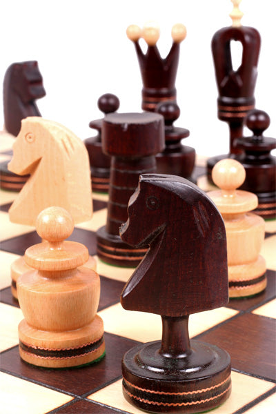 Juego de ajedrez King con incrustaciones de latón, tamaño grande (120 mm)