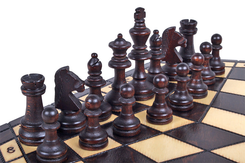 Juego de ajedrez de madera para tres jugadores, grande, 3,35 pulgadas, tamaño King