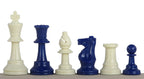 Juego de piezas de ajedrez azules de plástico n.º 6 con rey de 3,78"