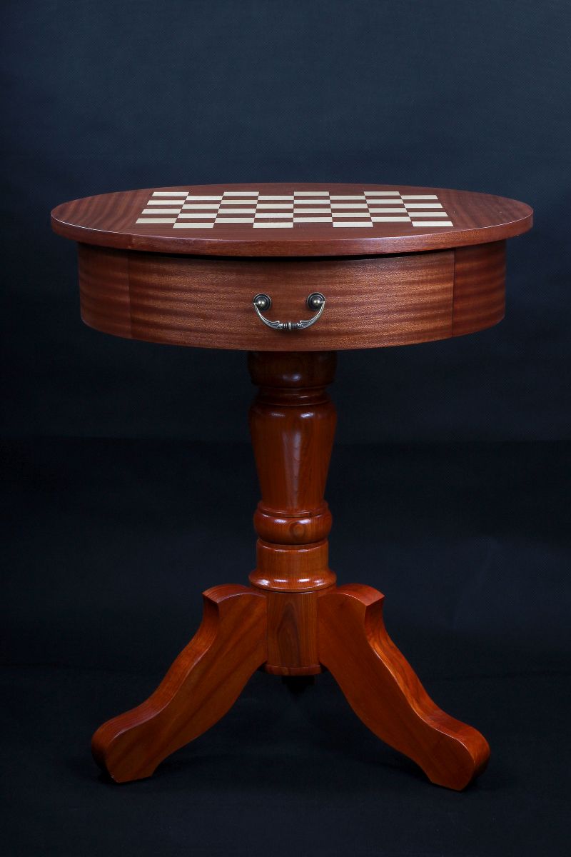 Mesa de ajedrez redonda de lujo (25 kg, 2,0 pulgadas de ancho / 50 mm)