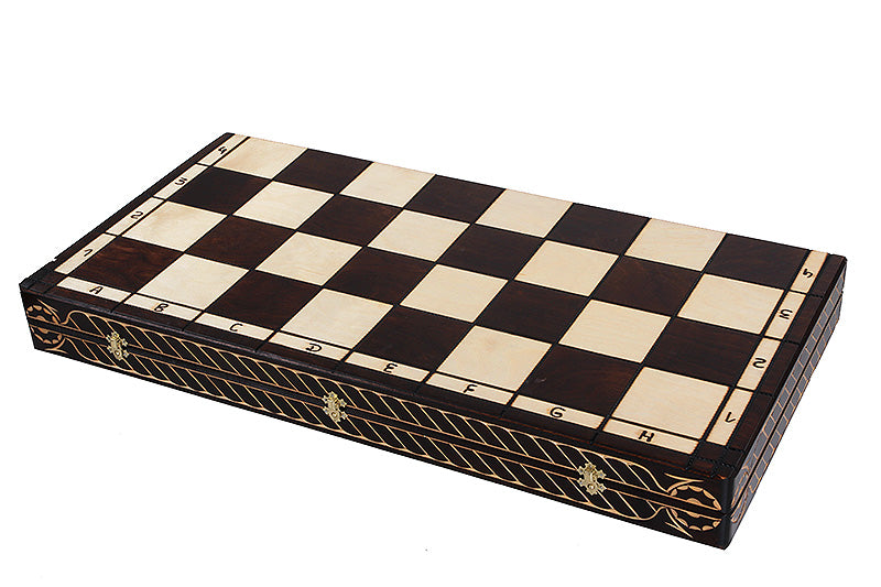 Juego de ajedrez plegable grande Cesar con lujosas piezas de madera de tilo hechas a mano y tablero de 85 cm