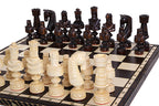 Juego de ajedrez plegable grande Cesar con lujosas piezas de madera de tilo hechas a mano y tablero de 85 cm