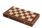 Juego de ajedrez plegable grande Castle Intarsia con incrustaciones de caoba y sicomoro, tablero de 23,6"