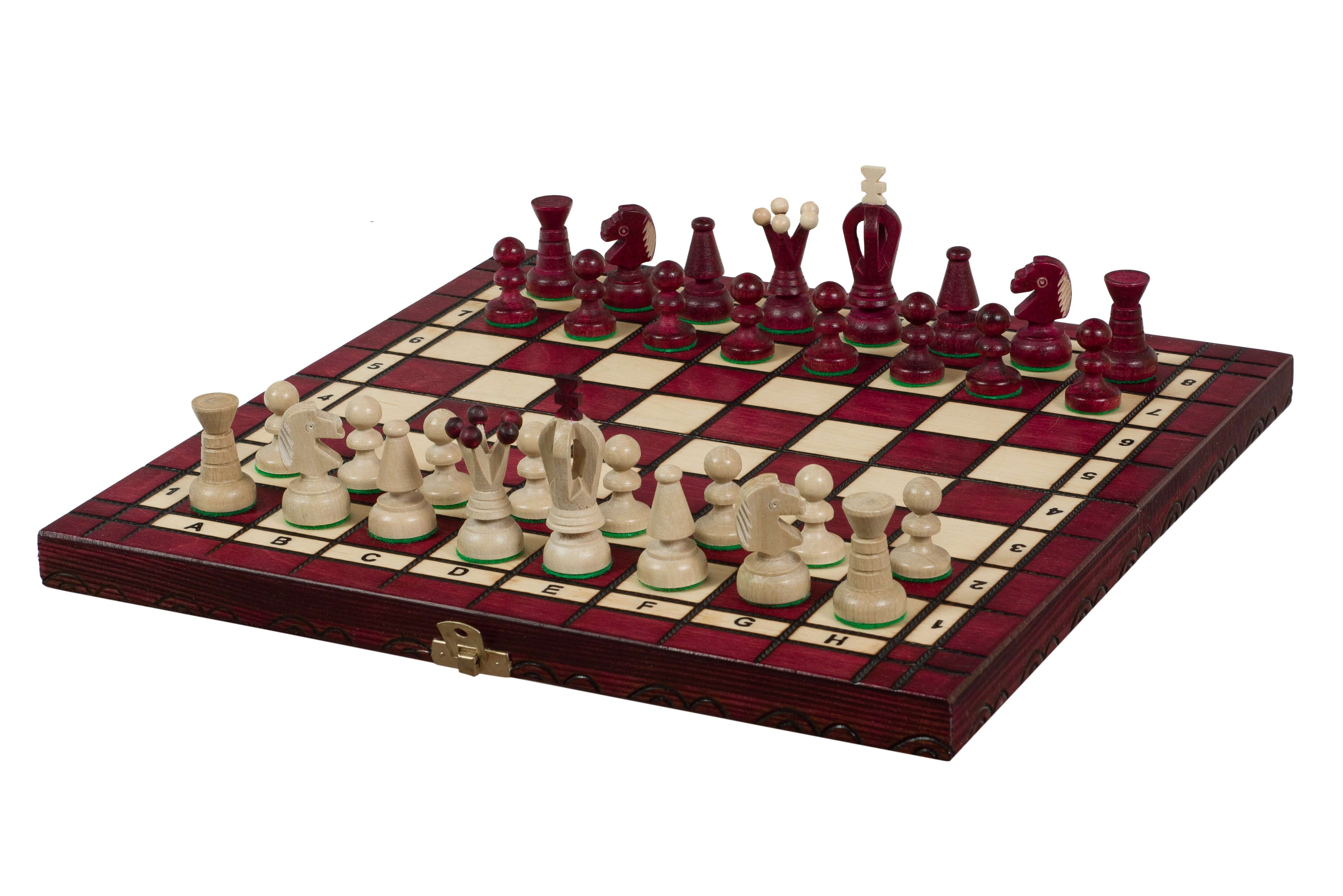 Juego de ajedrez mediano Royal Kings con bandeja de inserción, acabado cerezo (Rey de 6,35 cm)