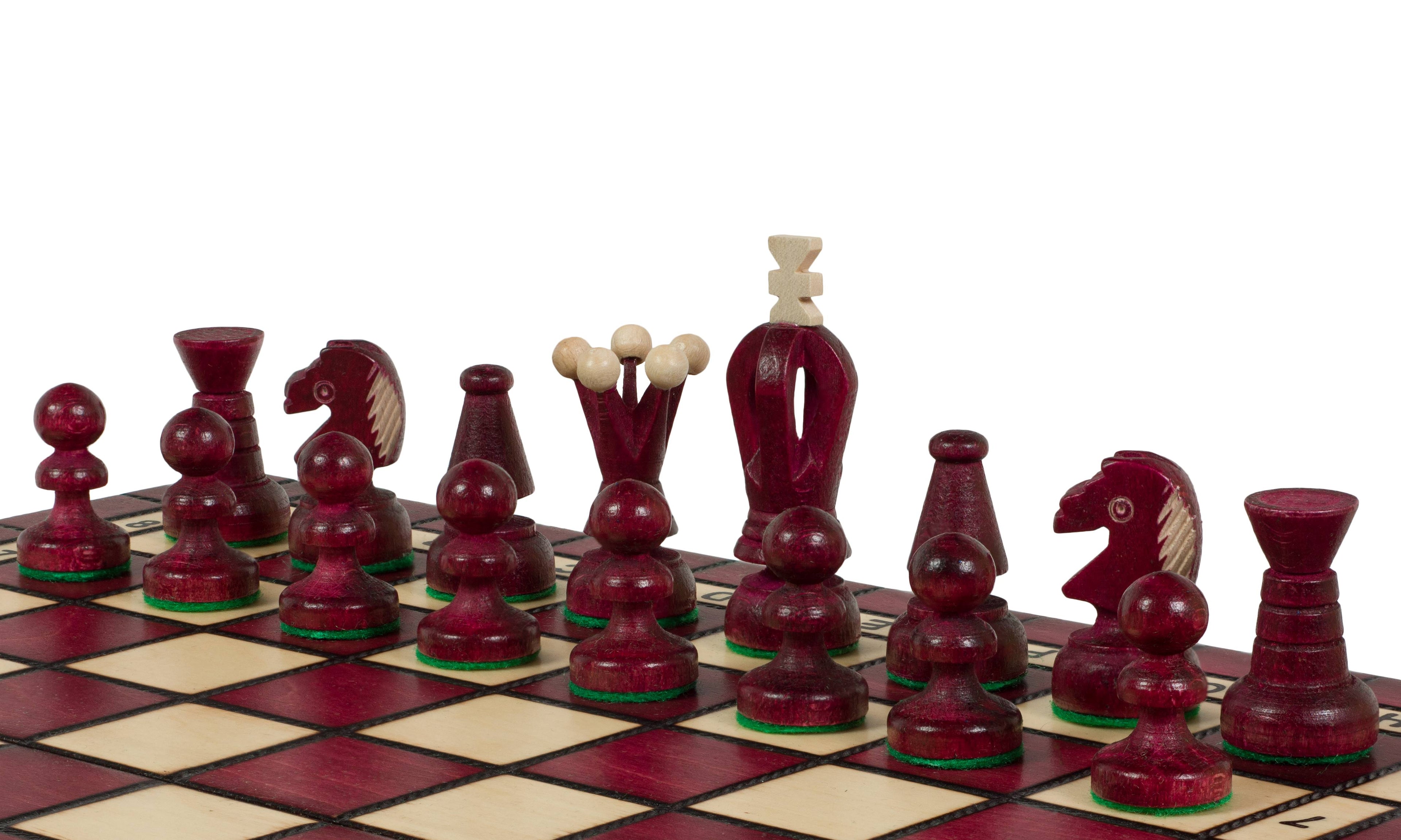Juego de ajedrez mediano Royal Kings con bandeja de inserción, acabado cerezo (Rey de 6,35 cm)