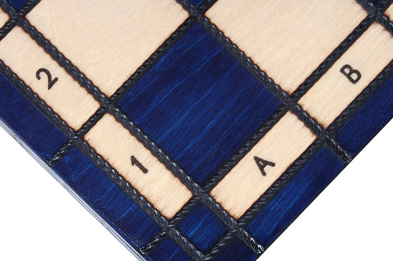 Juego de ajedrez King's Medium Blue con bandeja (60 mm)