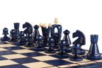 Juego de ajedrez King's Medium Blue con bandeja (60 mm)