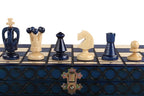 Juego de ajedrez King's Medium Blue con bandeja (60 mm)