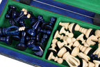 Juego de ajedrez pequeño King's, azul con forro de fieltro (60 mm)