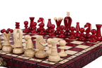 Juego de ajedrez pequeño King's Cherry con forro de fieltro (60 mm)