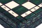 Juego de ajedrez pequeño King's Green con forro de fieltro (60 mm)