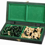 Juego de ajedrez pequeño King's Green con forro de fieltro (60 mm)