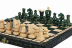 Juego de ajedrez pequeño King's Green con forro de fieltro (60 mm)