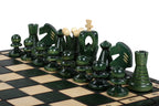 Juego de ajedrez pequeño King's Green con forro de fieltro (60 mm)
