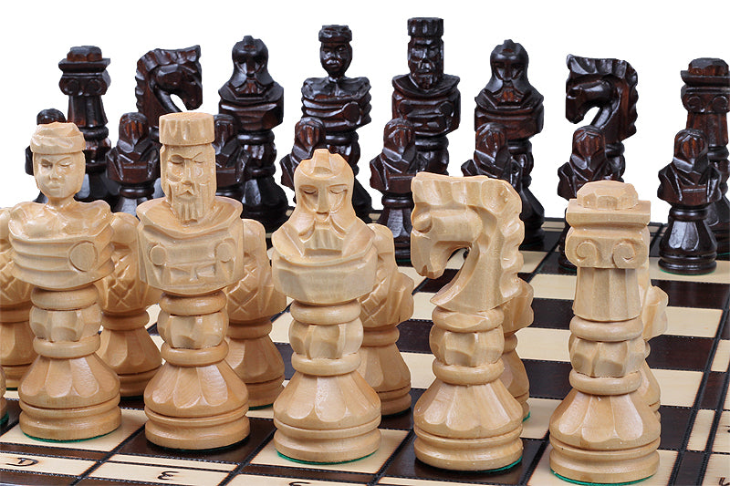 Juego de ajedrez Gladiator con tablero grande quemado – 5,91 pulgadas tamaño King