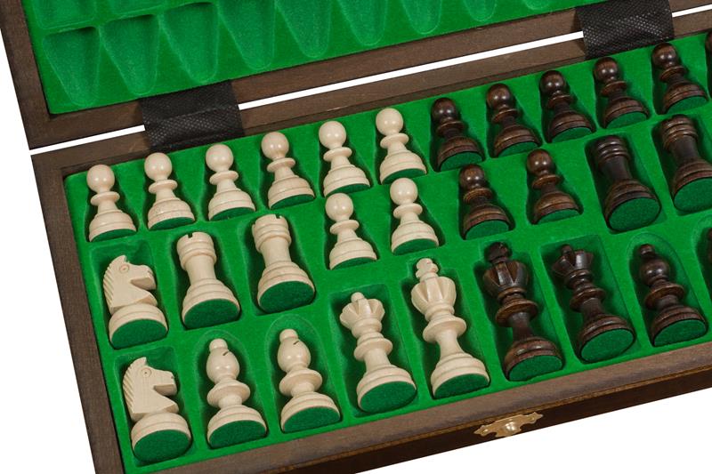 Juego de ajedrez olímpico pequeño con bandeja (tamaño King de 2,56 pulgadas)