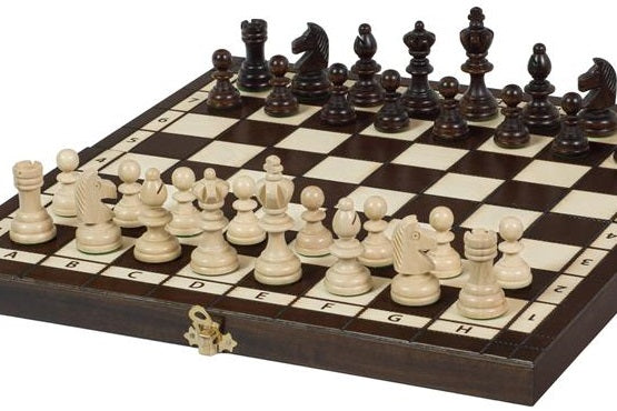 Juego de ajedrez olímpico pequeño con bandeja (tamaño King de 2,56 pulgadas)