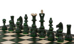 Juego de ajedrez Senator Green de 16 pulgadas con bandeja de inserción (tamaño King de 3,15 pulgadas)
