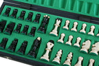 Juego de ajedrez Senator de 14,2 pulgadas con bandeja (pieza King de 3,2 pulgadas) – Edición Negra